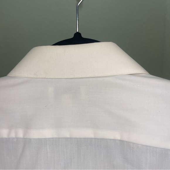 B-Cuz‎ cream Button-Up Shirt Gold Musical Note Embroidery vintage music teacher - Picture 8 of 9